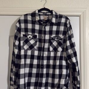 Arizona Jean Company Black and White Checkered Shirt